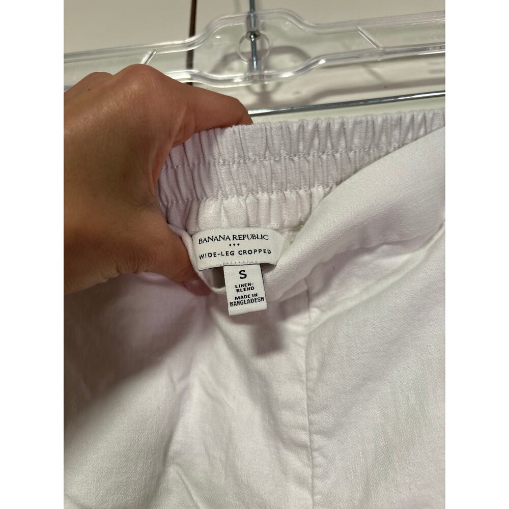 Banana Republic White Wide-Leg Cropped Pants S - Picture 7 of 8